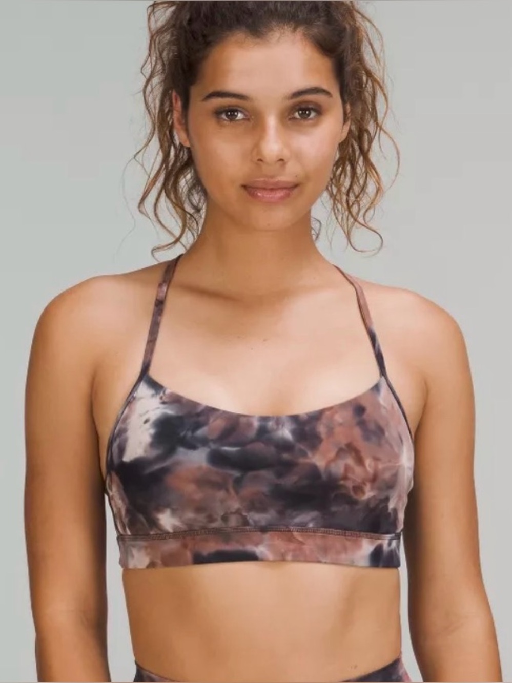Lululemon Flow Y Bra Nulu Light Support in Diamond Dye Navy/Pink Size 14
